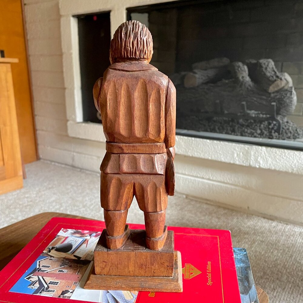 Vintage Wood Carved Man Figure Farmer Peasant Primitive Rustic Folk Art - Picture 4 of 10